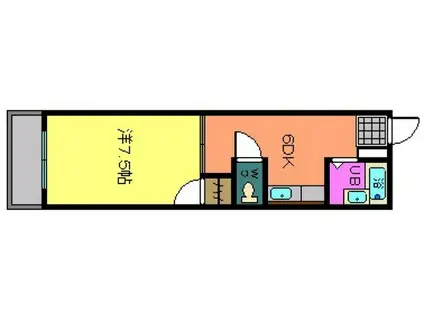 コーポ市村(1DK/3階)の間取り写真