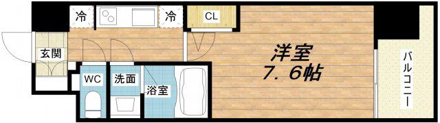 スプランディッド中之島DUE(1K/11階)の間取り写真