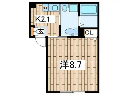 RUNFEE(1K/2階)の間取り写真