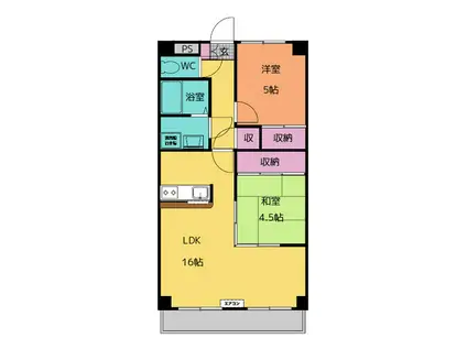 サフィニア・F(2LDK/4階)の間取り写真