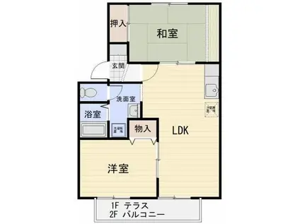 アムール米原 A(2LDK/2階)の間取り写真