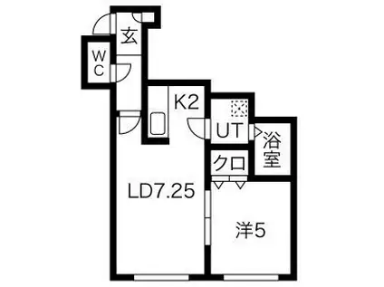 エルズカーサ5(1LDK/2階)の間取り写真