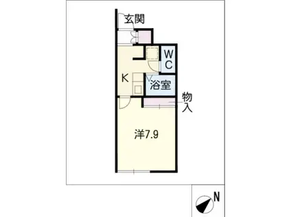 レオネクストエール(1K/1階)の間取り写真