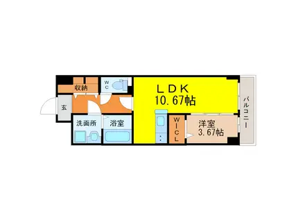 S-FORT北千種(1LDK/2階)の間取り写真