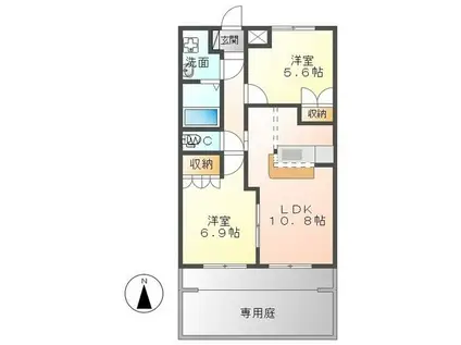 アイリス(2LDK/1階)の間取り写真