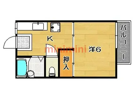 トリム南茨木1号館(1K/2階)の間取り写真