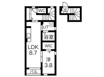 飯野坂ベース(1LDK/2階)の間取り写真