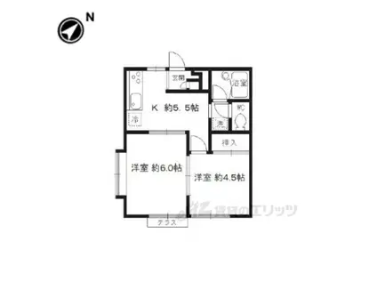 エクセレントさわらぎ2(2K/1階)の間取り写真