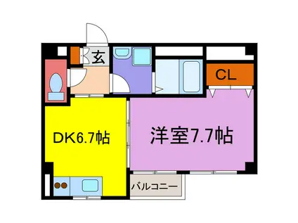 サンワプラザ福崎S(1DK/2階)の間取り写真