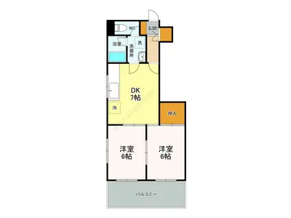 ジュネパレス藤沢(2DK/1階)の間取り写真