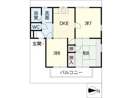 メゾンクラルテ(3DK/2階)の間取り写真