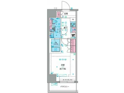 GENOVIA平塚(1K/11階)の間取り写真