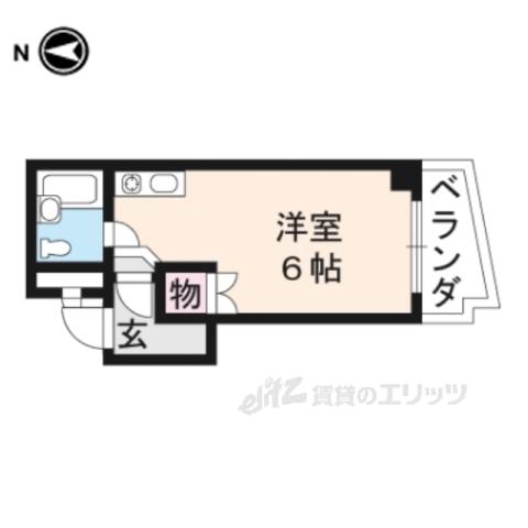 シャトレパインズレーク(ワンルーム/1階)の間取り写真