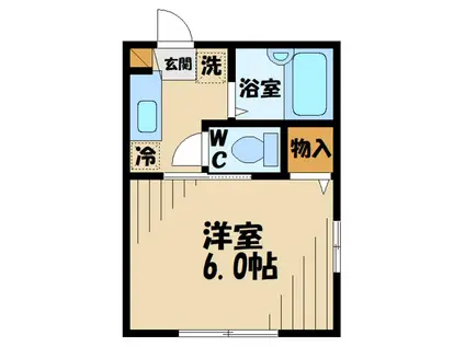 フラワー白糸台(1K/1階)の間取り写真