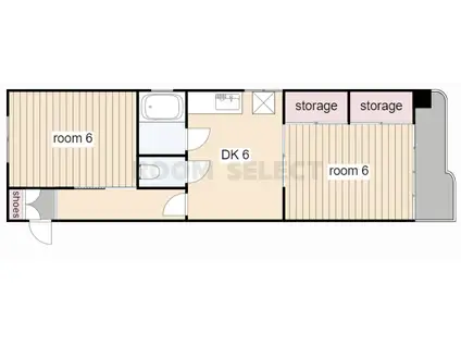 亀島サンダイマンション(2DK/5階)の間取り写真