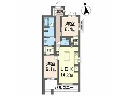 ウノディローロ(2LDK/4階)の間取り写真