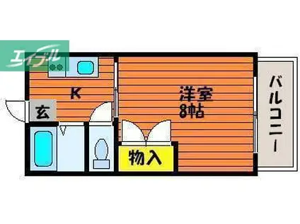 レクサス芳泉I(1K/2階)の間取り写真