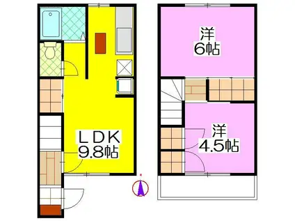 コーポモリヤ(2LDK/1階)の間取り写真