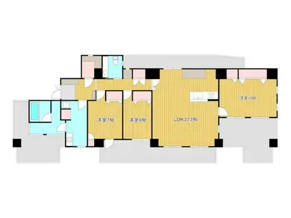 ザ・レジデンス元魚(3LDK/10階)の間取り写真