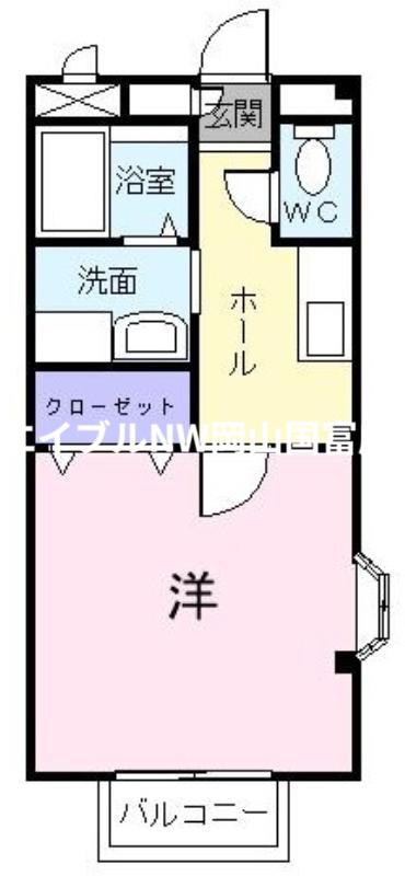 ビューステージ(1K/1階)の間取り写真