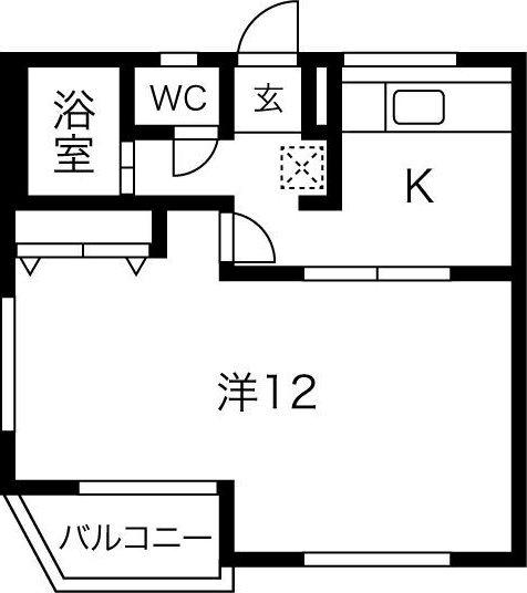 LE CORBUSIER(1K/3階)の間取り写真