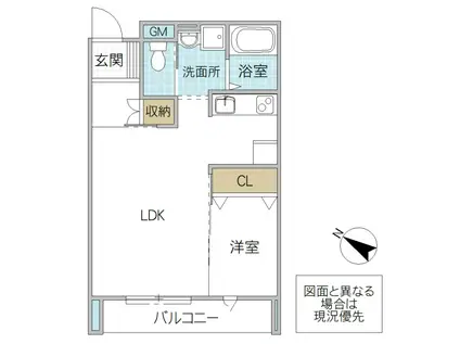 BLANC-F(1LDK/2階)の間取り写真