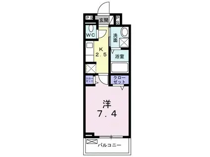 ジュネス エトワール(1K/2階)の間取り写真