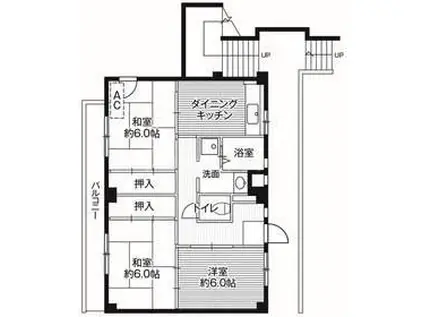 ビレッジハウス山崎1号棟(3DK/1階)の間取り写真