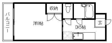 マンションリーフII(1DK/1階)の間取り写真