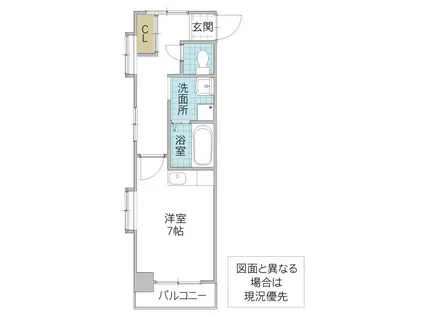 グランドパレスNS-2(ワンルーム/1階)の間取り写真