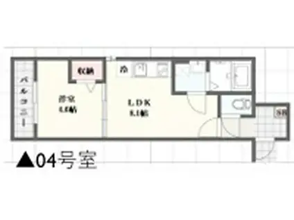 アーバンコート加古川(1LDK/2階)の間取り写真