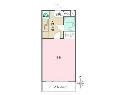 コーポ平町(1K/3階)の間取り写真