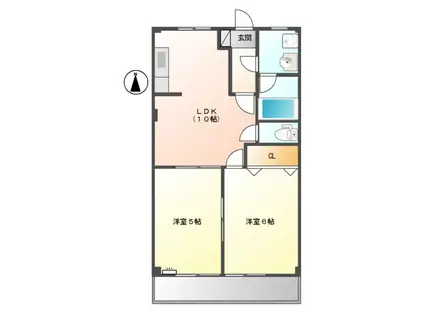 オリンピアA(2LDK/2階)の間取り写真