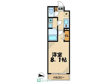 MAXIV百合ヶ丘DUE(1K/5階)の間取り写真