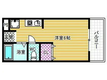 メゾン北花田(1K/3階)の間取り写真