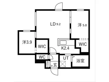 TS COURT ウエスト13(2LDK/1階)の間取り写真