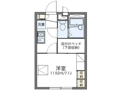 MIYUKI(1K/1階)の間取り写真