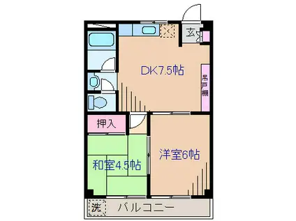 大倉山マンション(2DK/2階)の間取り写真