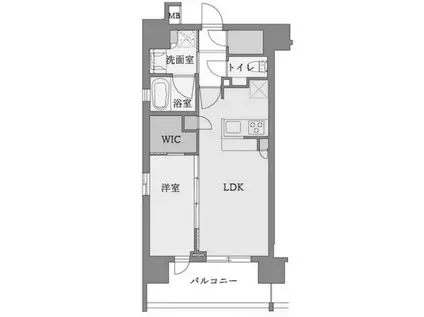 シティインデックス南浦和(1LDK/7階)の間取り写真