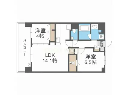 ポラリス松ヶ枝(2LDK/3階)の間取り写真