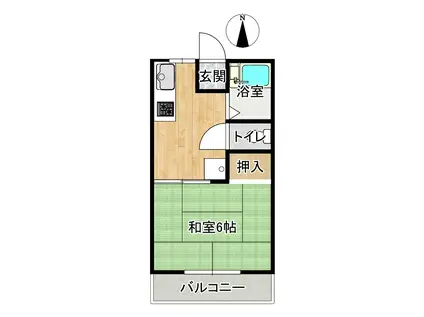 セイザンハイツ(1K/1階)の間取り写真