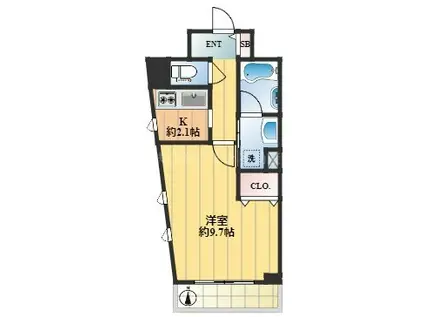 グラン・リヴィエール(1K/5階)の間取り写真