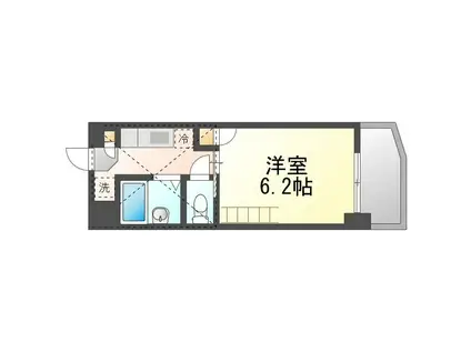 トーマス国場(1K/8階)の間取り写真