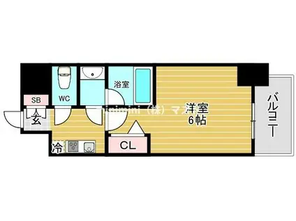 フォーリアライズ難波リアン(1K/11階)の間取り写真