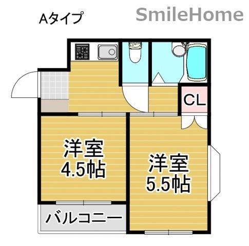 フレンドハイツ(2K/3階)の間取り写真