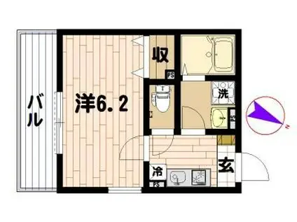 ファーストテラス(1K/3階)の間取り写真