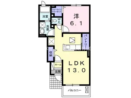 フルールII(1LDK/1階)の間取り写真