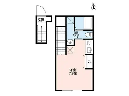 ヴィクトリアンコート中村橋(ワンルーム/2階)の間取り写真