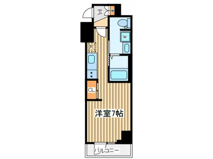 エスレジデンス横濱阪東橋(ワンルーム/7階)の間取り写真