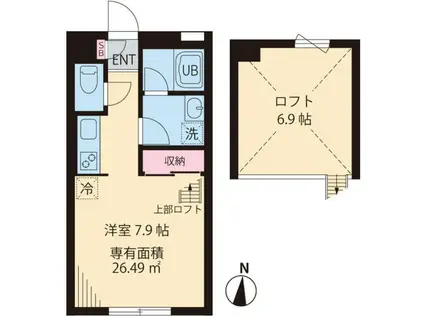 桜森スクエアIII(ワンルーム/2階)の間取り写真